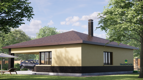 Каркасний будинок “Карпати” – 79м²